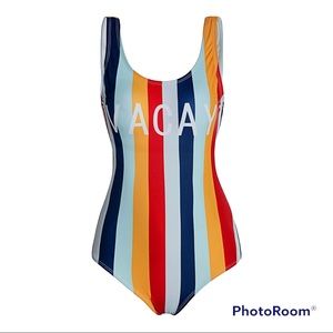 🔴 NWT Striped One Piece Bathing Suit